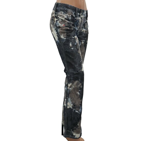 RARE Y2K Diesel Splatter Bleached Paint Jeans Denim Trousers Avant-Garde 32 X 32 - Picture 4 of 8